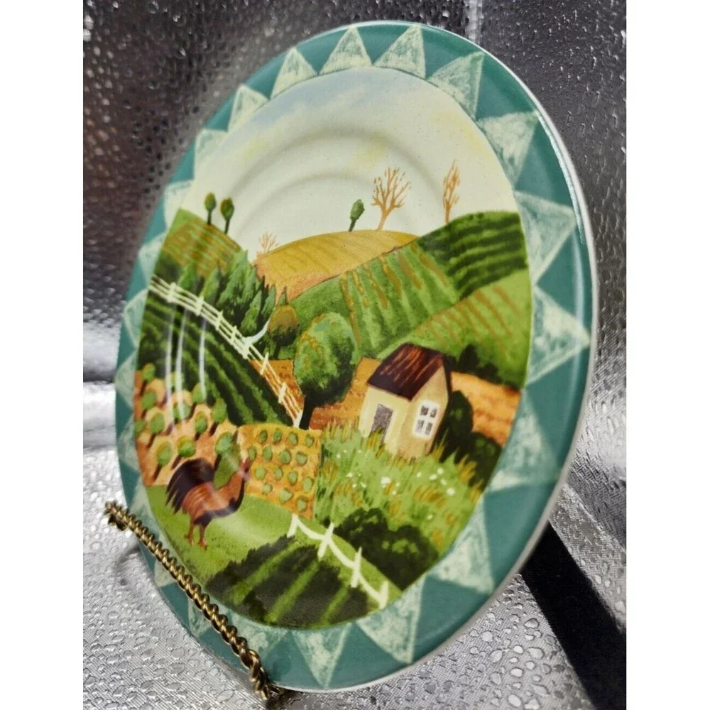 Farberware by Retroneu Country Life Cups/ Saucers Stoneware Hannah Green (8pc)